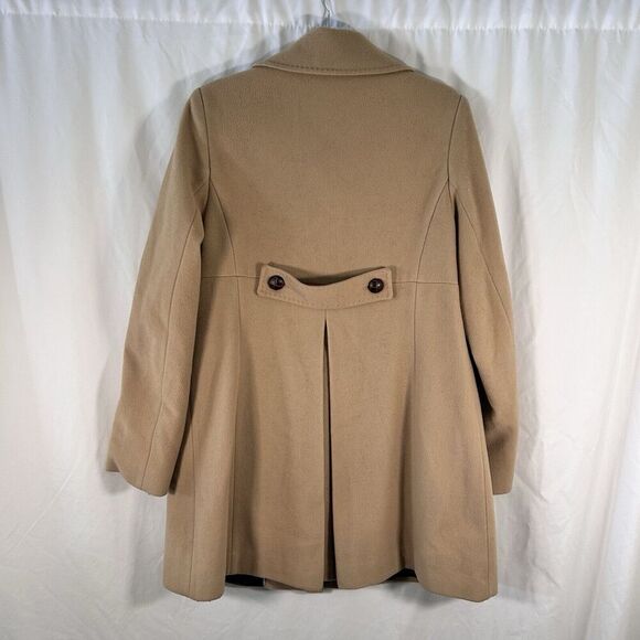 Tommy Hilfiger Long Coat Women's 12 Beige Wool Cashmere Blend 2 Button Front - Picture 7 of 10